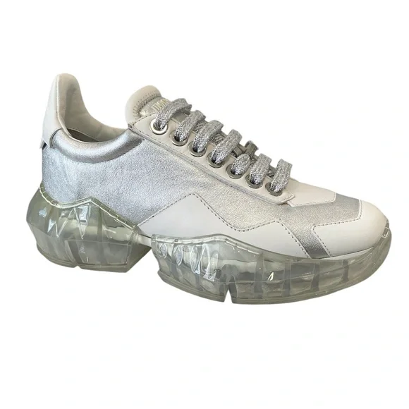 JIMMY CHOO Diamond Chunky Sole Metallic Sneakers Trainers \\ 36.5 - Picture 2 of 12